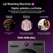 LG Lavadora de carga frontal, WM25BFXS, Vista frontal